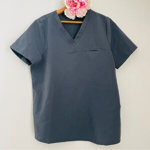 Mandala Gray Uniform Scrub Top Medium